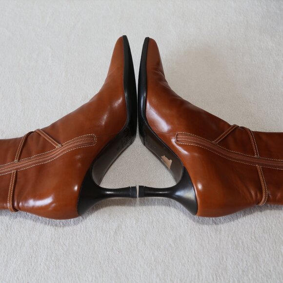 Gorgeous Ballin made in Italy brown buttery leather ankle boots pointed toes 36 - Picture 5 of 9